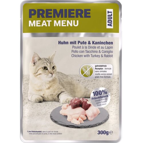 Premiere Premier Cat Meat Menu Adult Perutnina, Zajec 300 g vreć Slike