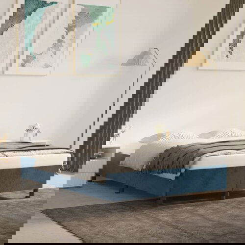 VidaXL Okvir za krevet tamnoplavi 140 x 190 cm bar&amp;scaron;unasti Slike