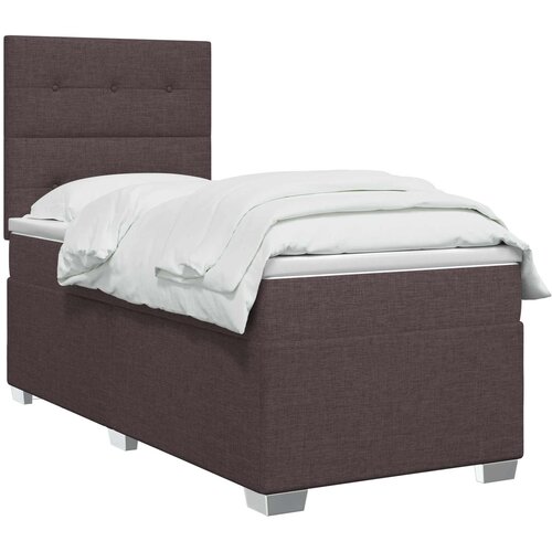  Boxspring krevet s madracem Tamno smeđa 100 x 200 cm Tkanina Slike