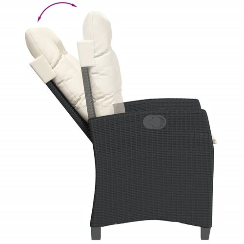  9-dijelni vrtni blagovaonski set s jastucima crni od poliratana Crna 190 cm table length Slike