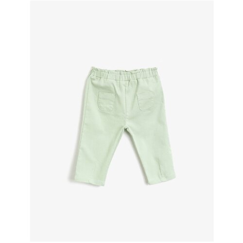 Koton Baby Girl Green Pocket Elastic Waist Trousers Slike