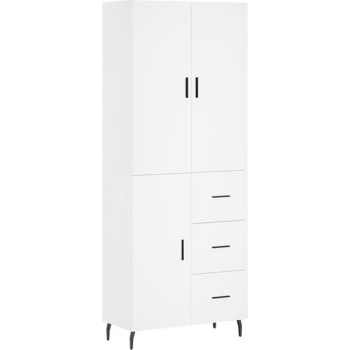  Visoka komoda bijela 69,5x34x180 cm konstruirano drvo Slike