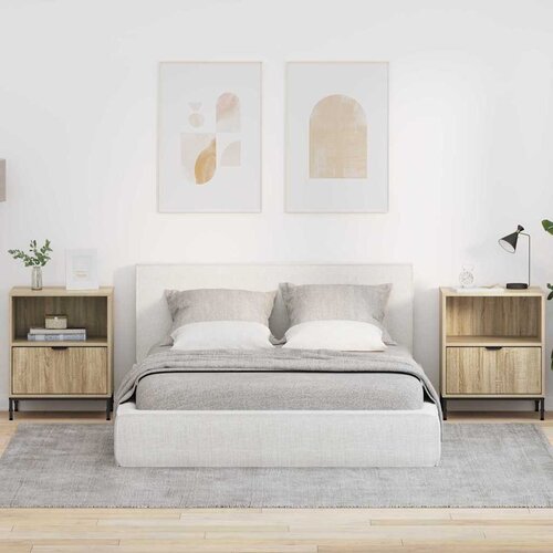 VidaXL Noćni ormarići s ladicama 2 pcs sonoma hrast 49 x 36 x 61 cm Slike