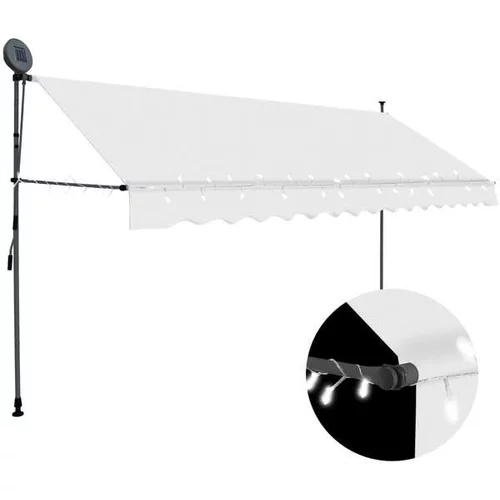  Ročno zložljiva tenda z LED lučmi 400 cm krem