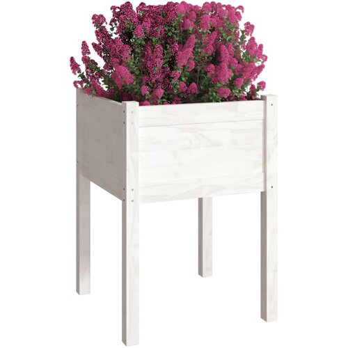  Vrtna sadilica bijela 50 x 50 x 70 cm od masivne borovine Slike