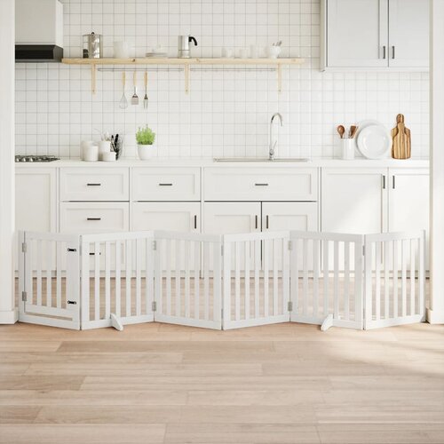  Vrata za pse s vrata&scaron;cima 6 panela sklopiva 300 cm drvo topole Bijela 50 x 60 x 2 cm Cijene