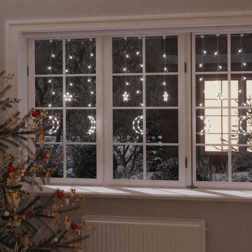 vidaXL Okrasne lučke zvezde in lune z daljincem 345 LED hladno bele Cene