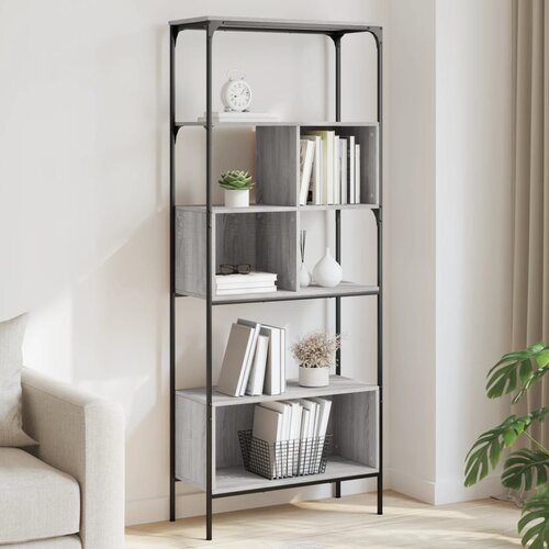  Regal za knjige s 5 razina siva boja hrasta 76x33x188,5cm Cijene