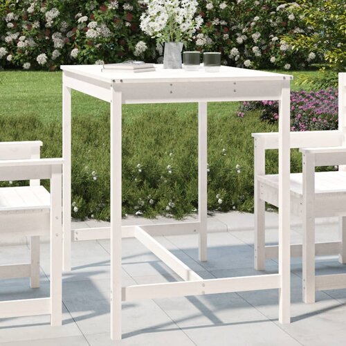 vidaXL Vrtni stol bijeli 121x82 5x110 cm od masivne borovine Cijene