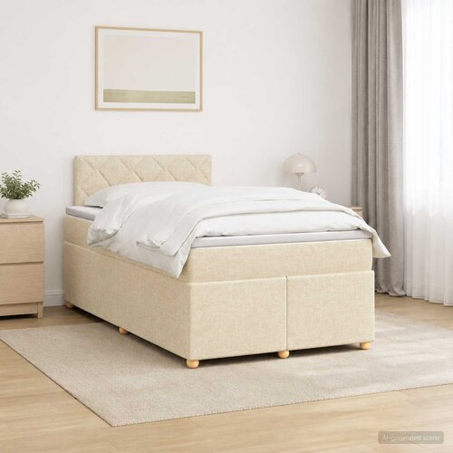  Boxspring krevet s madracem Krem 120 x 190 cm Tkanina Cijene