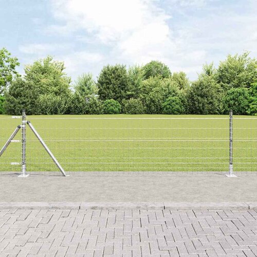  Vanjski Euro Ograda s Betonskom Podlogom 25 x 0,4 m Srebrna Cene