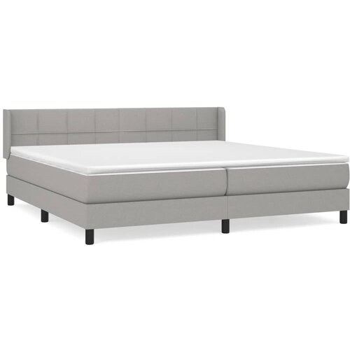 VidaXL Box spring postelja z vzmetnico svetlo siva 200x200 cm blago, (20788924) Slike