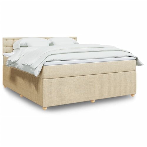 vidaXL Krevet s oprugama i madracem krem 180x200 cm od tkanine Cijene