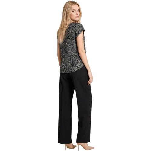 Ayfee Topi &amp;amp; Bluze BLUSA MEZZA MANICA SCOLLO A V 451-CAM26368 Črna Slike