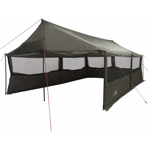 vidaXL Obiteljski &scaron;ator s krovom Smeđa siva 600 x 400 x 268 cm - Smeđa i siva 600 x 400 x 268/168 cm Cijene