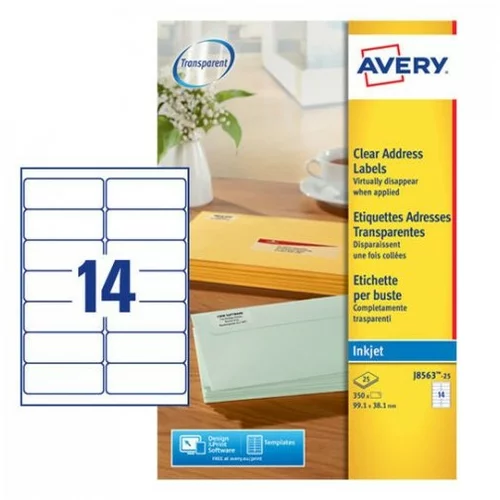 Avery Zweckform Transparentne etikete za DL ovojnice 99,1 x 38,1 mm