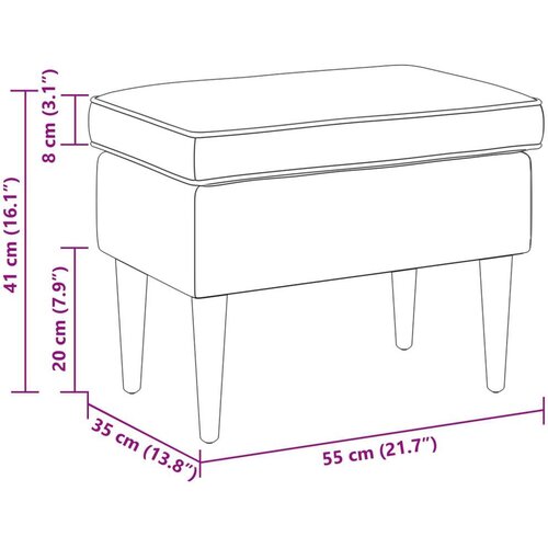  Stolica za noge 55 x 35 x 41 cm 100% poliester  &scaron;perploča - Tamnosiva Cijene
