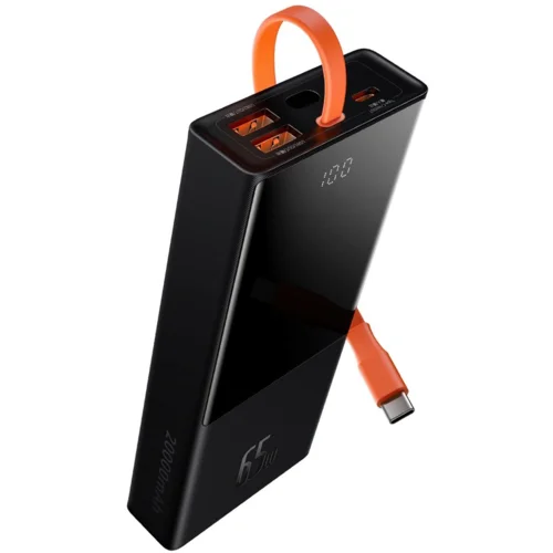 Baseus prenosna baterija PPJL000001 Elf PowerBank 20000 mAh Quick Charge / PD 65W z 3x izhod - črn