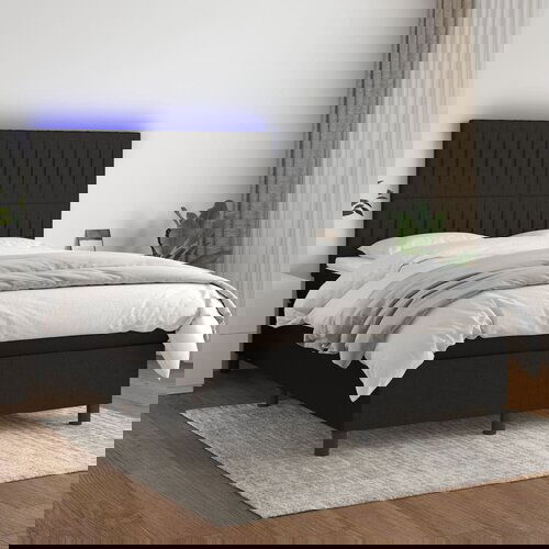  The Living Store Box spring postelja z vzmetnico LED črna 140x200 cm blago - Box Spring Postelja, (21515885) Slike