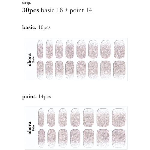 OHORA Gel Nail Sticker N Basic Nails no.3 nalepke za nohte odtenek NBS-003 30 kos Slike