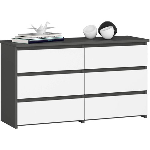 AKORD KOMODA CL100 6SZ PK SZARA / BIAŁA, (21713951) Slike