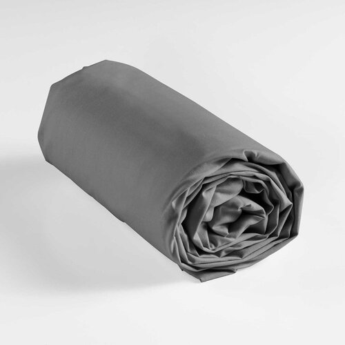 Douceur d int&amp;eacute;rieur Antracitno siva napenjalna bombažna rjuha 160x200 cm Lina &amp;ndash; Slike