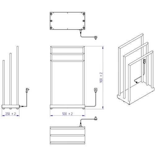  instal projekt - električni su&amp;scaron;ač mobe 105W 90x50 cm crni Slike