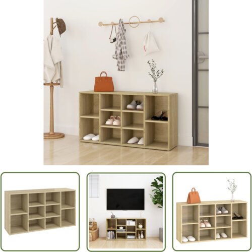 The Living Store Klop za shranjevanje čevljev sonoma hrast 103x30x54,5 cm - Klop Za Čevlje, (21744514) Cene
