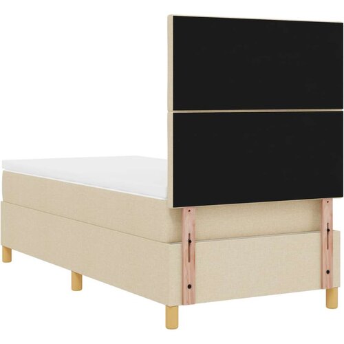 VidaXL krevet s podnicom i madracem krem 90x200 cm tkanina Slike