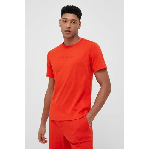 Calvin Klein Majica kratkih rukava za muškarce, boja: narančasta, melanž