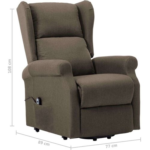vidaXL Stol s funkcijo vstajanja taupe blago, (20958080) Cene