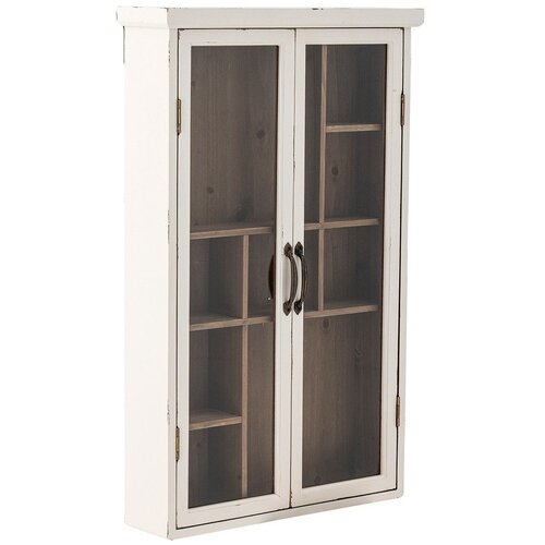Bloomingville Bijela vitrina od masivne jele 50x80x14 cm Hazem &amp;ndash; Slike