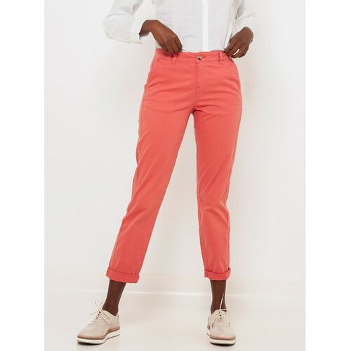 Camaieu Pink Shortened Straight Fit Pants - Women Cene