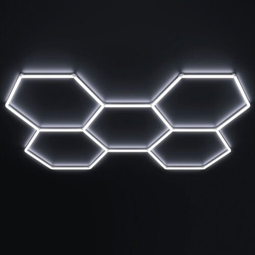  Hexagon LED tube 5 heads light 192W 6500K 2450*1660mm Slike