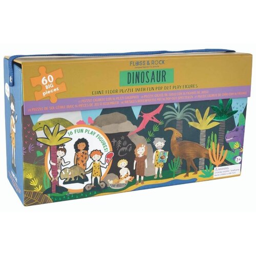 Floss&Rock® sestavljanka giant floor puzzle z igralnimi figuricami dinosaur (60 kosov) Cene