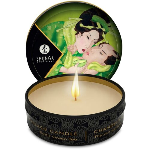 Shunga Egzotični Mini masažna sveća, Miris zelenog čaja, 30ml Slike