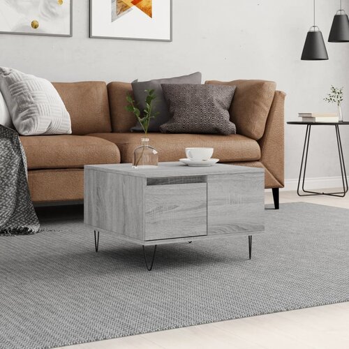  Stolić za kavu siva boja hrasta 55x55x36,5 cm konstruirano drvo Cijene