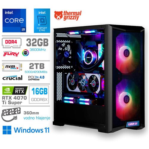 MEGA računalnik twr S10 i9-13900K/RTX4070Ti Super/32GB/2TB-4.0/1000W/Win11Home/črn rgb, (21591484) Cene