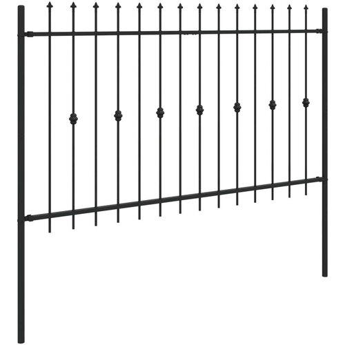  Ograda sa &amp;scaron;iljcima Crna 200 x 130 cm Čelik s prahom premazan Slike