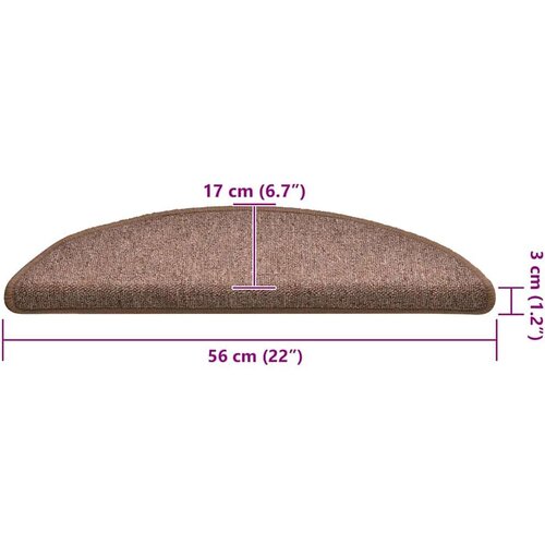 vidaXL Podloge za stopnice 30 kosov rjave barve 56x17x3 cm Cene
