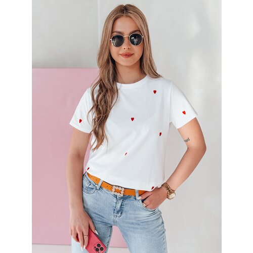 DStreet T-shirt damski oversize w serca ROMAFINA biały Cene