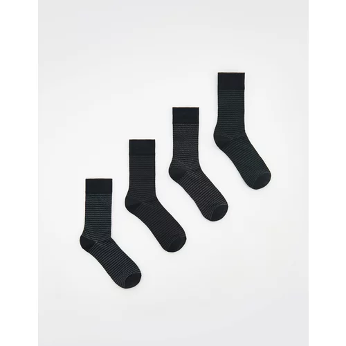 Reserved - Komplet od 4 para čarapa s uzorkom - crno