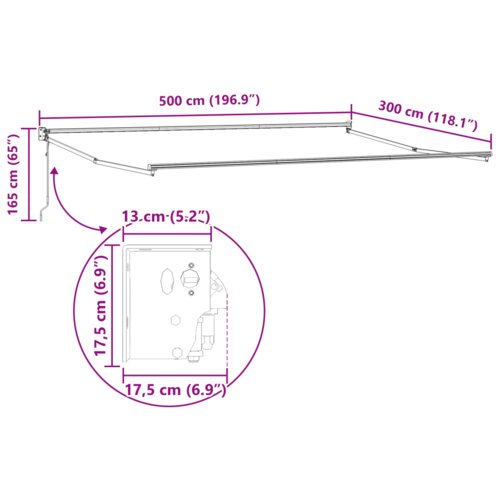 vidaXL Automatska uvlačiva tenda Bež 500x300 cm Cijene