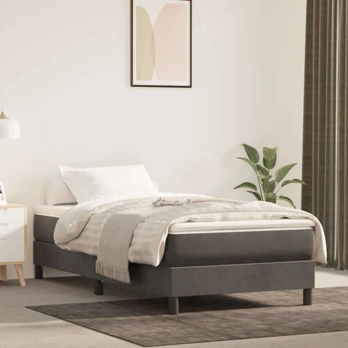 Box spring postelja z vzmetnico temno siv 90x190 cm žamet, (20725391) Slike