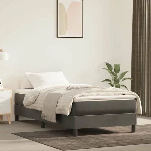Box spring postelja z vzmetnico temno siv 90x190 cm žamet, (20725391)