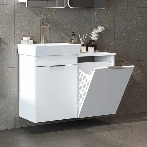 Hanah home kupatilski ormarić sa lavaboom Dubai Sepetli, 92,2 cm, beli Cene