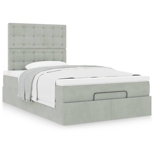 VidaXL Okvir za krevet s madracima svjetlosivi 120x190 cm bar&amp;scaron;unasti Slike