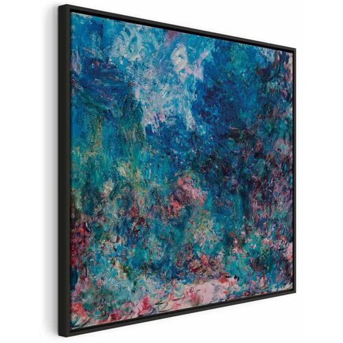  Slika - Claude Monet &ndash; La maison de l\'artiste vue du jardin aux roses 40x40 U crnom drvenom okviru Cijene