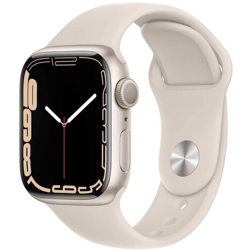 Apple SAT pametni, 1.9&amp;rdquo; LTPO OLED zaslon, vodootporan BT, WiFi &amp;ndash; Watch Series 7 GPS 45mm Starlight Slike