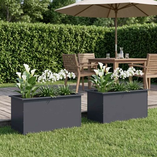  Vrtna posuda za sadnju s LED svjetlom 2 kom. Antracit - Antracit 50 x 100 x 48 cm 2 Cijene